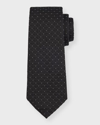 Men's Micro-Box Pattern Silk Tie