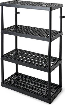 4 Shelf Fixed Height Ventilated Heavy Duty Storage Unit 18 x 36 x 54 Organizer System for Home, Garage, Basement, and Laundry, Black