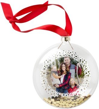 Ornaments: Bokeh Glitter Ornament, White, Circle