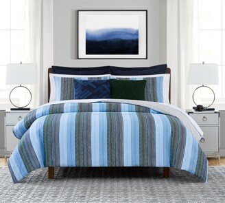 Explorer Stripe 3 Piece Duvet Cover Set, Full/Queen