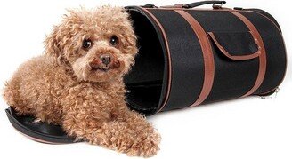 Airline Approved Fashion Cylinder Posh Pet Carrier Black-M