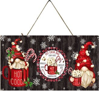 Hot Cocoa Bar Gnomes Christmas Wood Sign