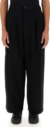 Drop-Crotch Straight Leg Trousers