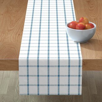 Table Runners: Tartan Plaid Check - Blue Table Runner, 90X16, Blue