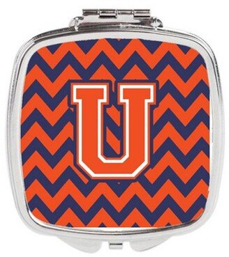 CJ1042-USCM Letter U Chevron Orange & Blue Compact Mirror, 3 x 0.3 x 2.75 in.