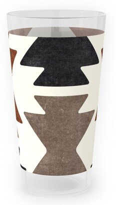 Outdoor Pint Glasses: Bohemian Aztec Outdoor Pint Glass, Brown