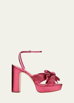 Natalia Pleated Knot Platform Sandals