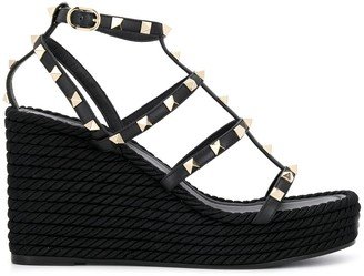 Rockstud 95mm caged wedge sandals-AA