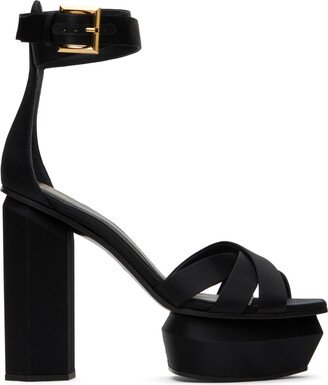 Black Platform Heeled Sandals-AC