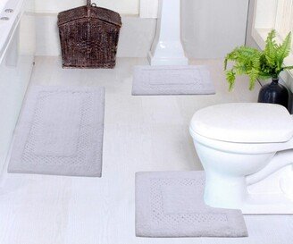 Home Weavers Inc Set of 3 Classy Bathmat Collection White Cotton Tufted Bath Rug - Home Weavers