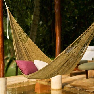 Handmade Uxmal Olive Cotton Rope Hammock