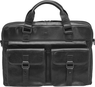 Mancini Men's Buffalo Briefcase with Dual Compartments for 15.6