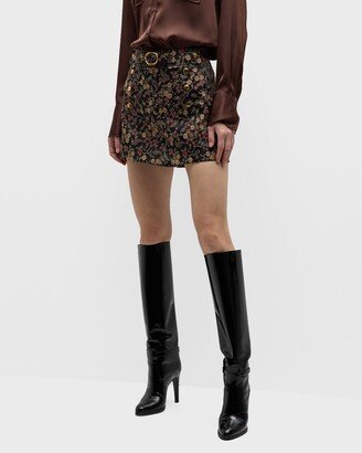 Hester Embroidered Floral Mini Skort