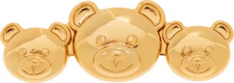 Teddy Bear Head Brooch - Gold-AA