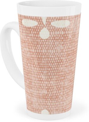 Mugs: Block Print Fern - Dusty Pink Tall Latte Mug, 17Oz, Pink