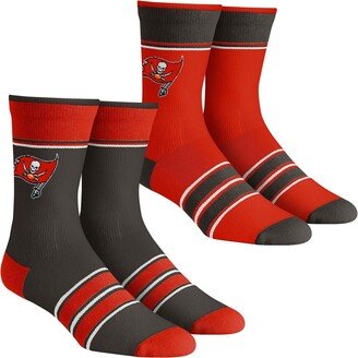 Men's and Women's Rock 'Em Socks Tampa Bay Buccaneers Multi-Stripe 2-Pack Team Crew Sock Set