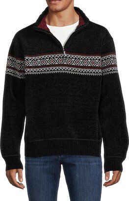 Point Zero by Maurice Benisti Mockneck Quarter Zip Sweater