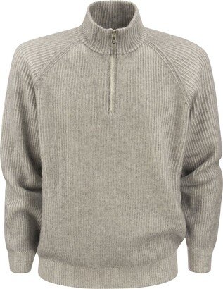 Half-Zipped Knitted Jumper