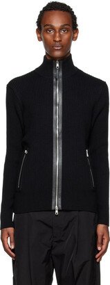 Black Lambskin Trim Sweater