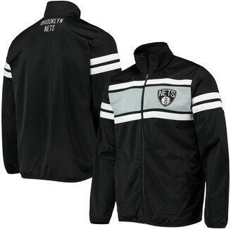 Men's G-Iii Sports By Carl Banks Black Brooklyn Nets Power Pitcher Full-Zip Track Jacket