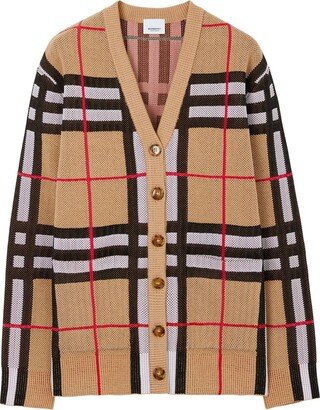 Vintage Check V-neck cardigan-AA