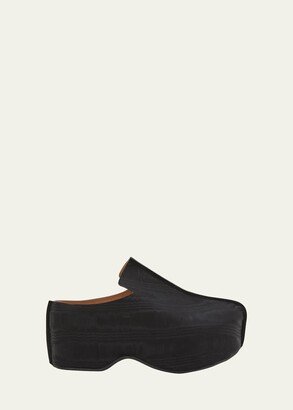 Leather Slide Platform Clogs