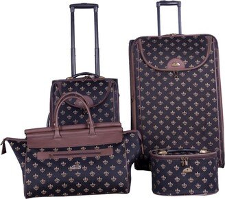 Fleur De Lis 4 Piece Luggage Set