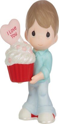 222002E You Bake Me Happy Brunette Boy Porcelain Figurine