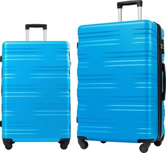 GREATPLANINC ABS Lightweight Suitcase Luggage Sets 2 piece Carry on Hard Case Luggage Expandable with Spinner Wheels 20