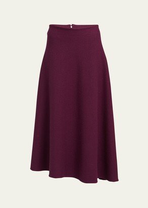 Asymmetric Wool Midi Skirt