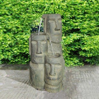 Hi-Line Gift Easter Island Heads Fountain With 2 LEDs
