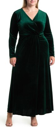 BY DESIGN Rosalie Long Sleeve Velvet Maxi Dress