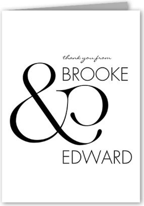 Wedding Thank You Cards: Ampersand Accent Thank You Card, White, 3X5, Matte, Folded Smooth Cardstock