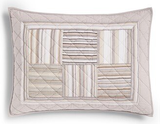 Neutral Stripe Patchwork Sham, Standard, Created for Macy's