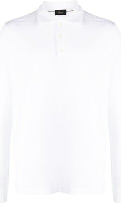 Long-Sleeved Cotton Polo Shirt