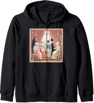 Artistic Eye Creations Regencycore taking tea (#07) Zip Hoodie