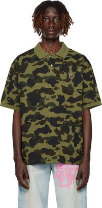 Green 1st Camo One Point Polo