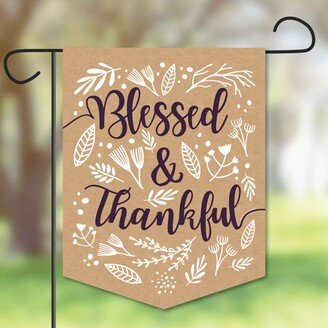 Big Dot Of Happiness Elegant Thankful - Outdoor Decor Double-Sided Thanksgiving Garden Flag 12x15.25