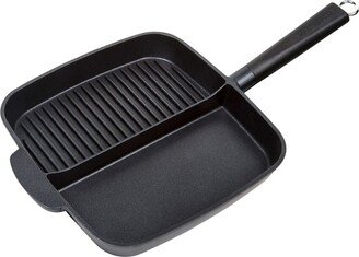 Masterpan Nonstick 11In 2-Section Grill/Griddle Skillet