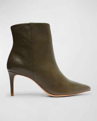 Mikki Leather Stiletto Ankle Boots