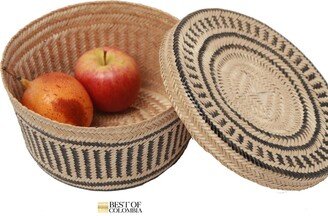 straw Palm Baskets With Lid Small/Medium/Large