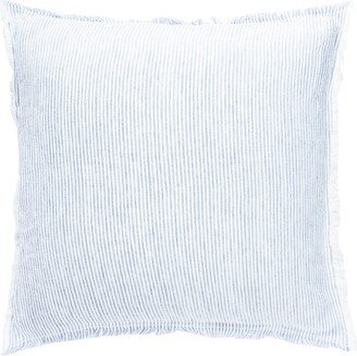 Anaya Home Sky Blue & White Striped Linen Euro Down Alternative Pillow