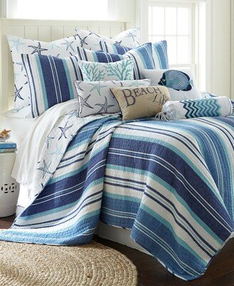 Camps Bay Coastal Print Reversible Quilt Set, Full/Queen