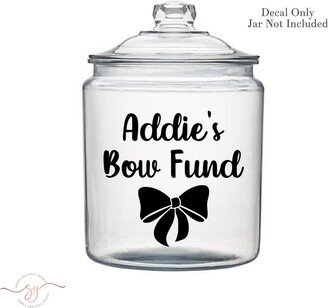 Hair Bow Savings Decal, Coin Jar Piggy Bank Baby Shower Gift, Nursery Decor, Gift For Daughter