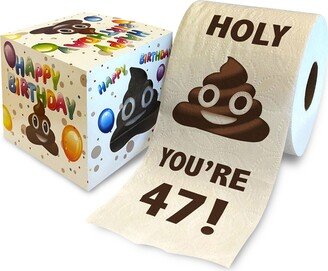 Printed Tp Holy Poop You're 47 Toilet Paper Gag Gift - Happy 47Th Birthday Funny For Best Prank, Bday 500 Sheets