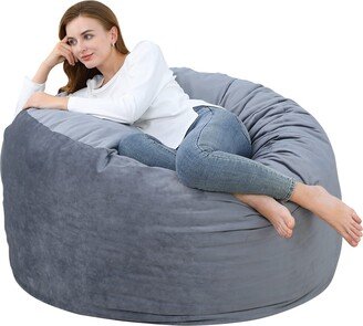 Fashionwu Giant Bean Bag Chair with Memory Foam Filling Big Bean Bag Chairs for Adult Big Sofa Velvet Lazy Sofa with Faux Suede Cover