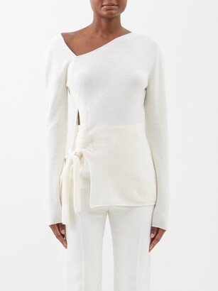 Asymmetric Cashmere-blend Side-tie Sweater-AA