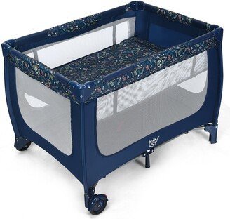 Portable Baby Playpen with Mattress Foldable Design - 40.5 x 29.5 x 27.5