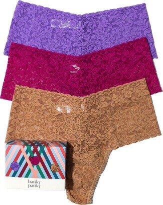 Holiday Assorted 3-Pack Retro High Waist Thongs