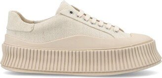 Panelled Round-Toe Sneakers